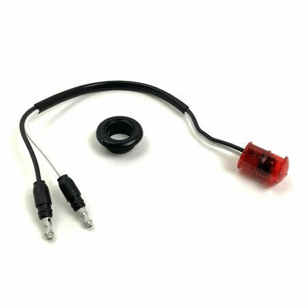 TRUCK-LITE 33 Series, LED, Red Round, 1 Diode, Marker Clearance Light, P2, Black Rubber Grommet Mount 33050R3